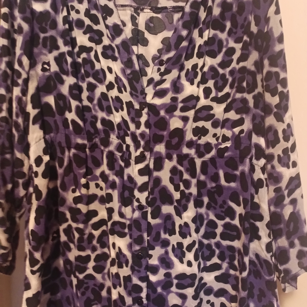 Purple Leopard Print Blouse
